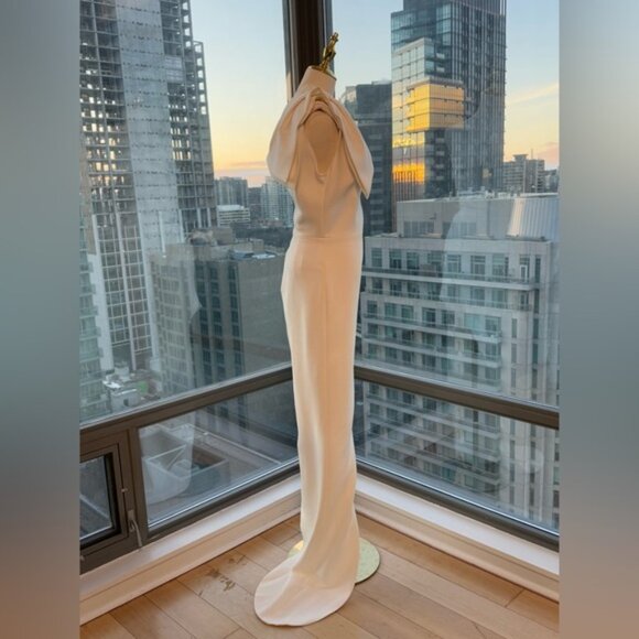 🆕 BRONX & BANCO 🧿 NWOT Stella Asymmetrical Bridal Gown, White - Sz XL / US 10 - Picture 9 of 16